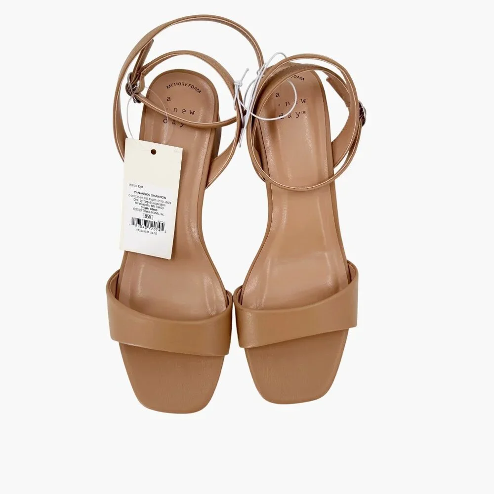 NEW A New Day Women's Shannon Heels - Tan - Size 8W